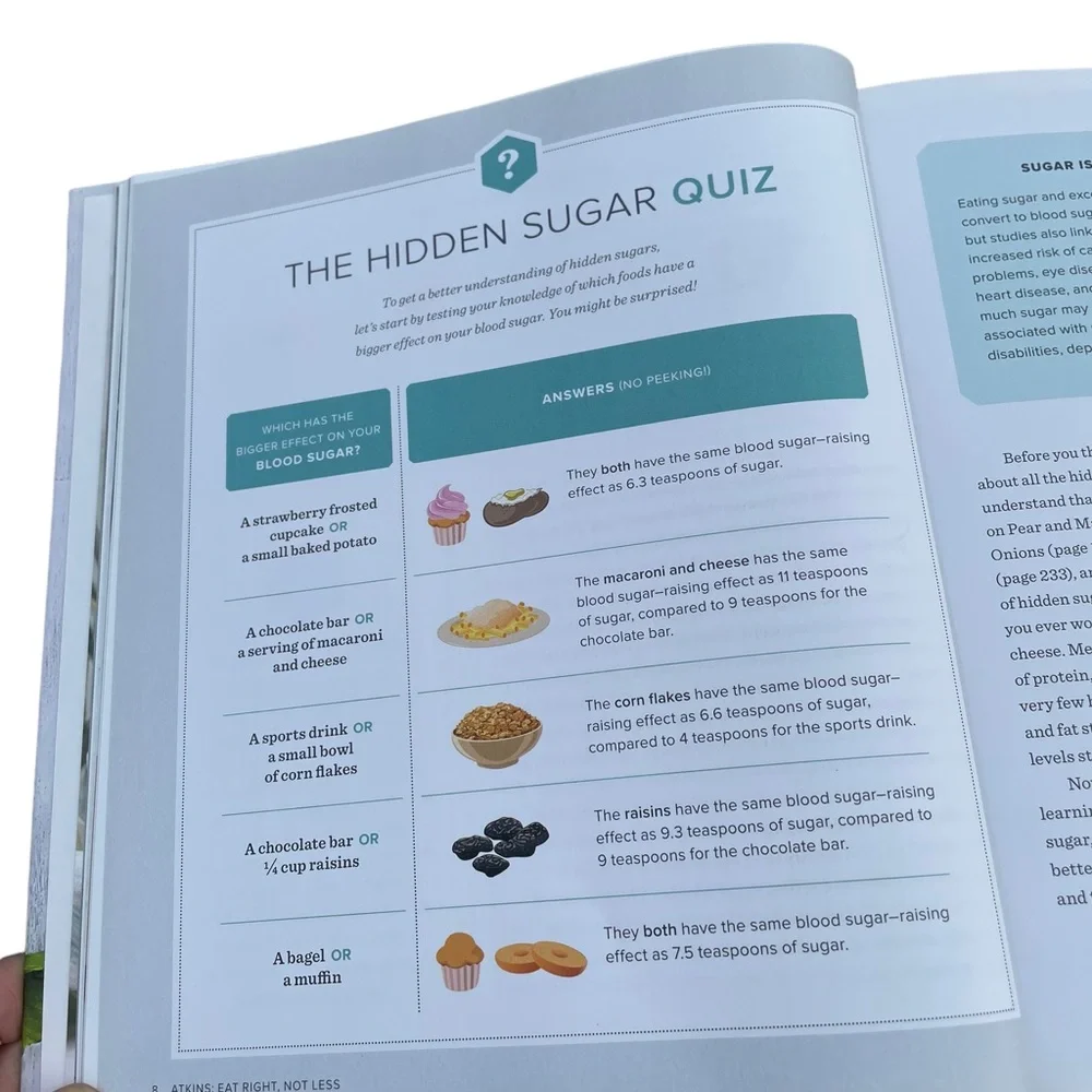 Atkins Eat Right Not Less Cookbook and Atkins Low Carb Low Sugar Lifestyle